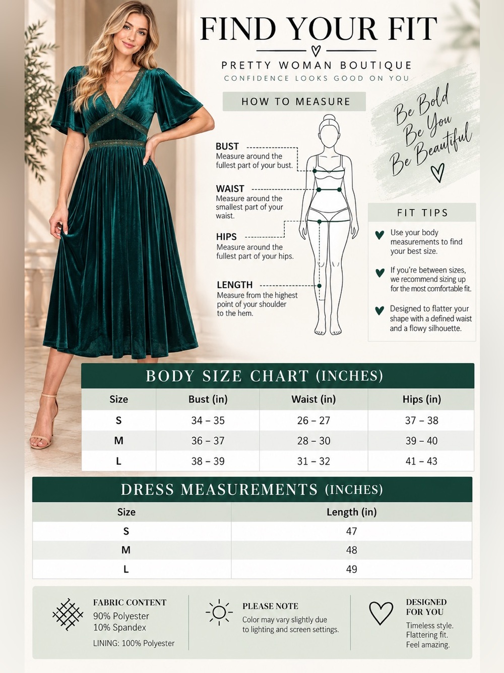 Green Velvet V Neck Lace Midi Dress - Picture 11 of 11